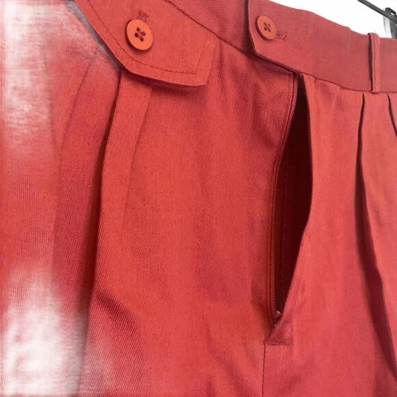 Brand New Vintage 80s 90s Condor Women's 7/8 Red Paperbag Ankle Pants - Picture 4 of 11